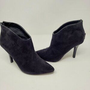 Carlos By Carlos Santana Black Suede Heel Booties